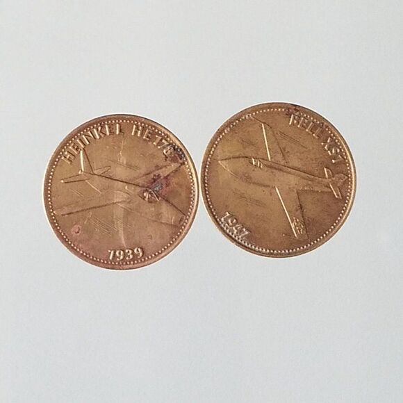 5 Vintage Shell Aviation Commemorative Tokens Flight Space Flying Aeronautical - Picture 5 of 5